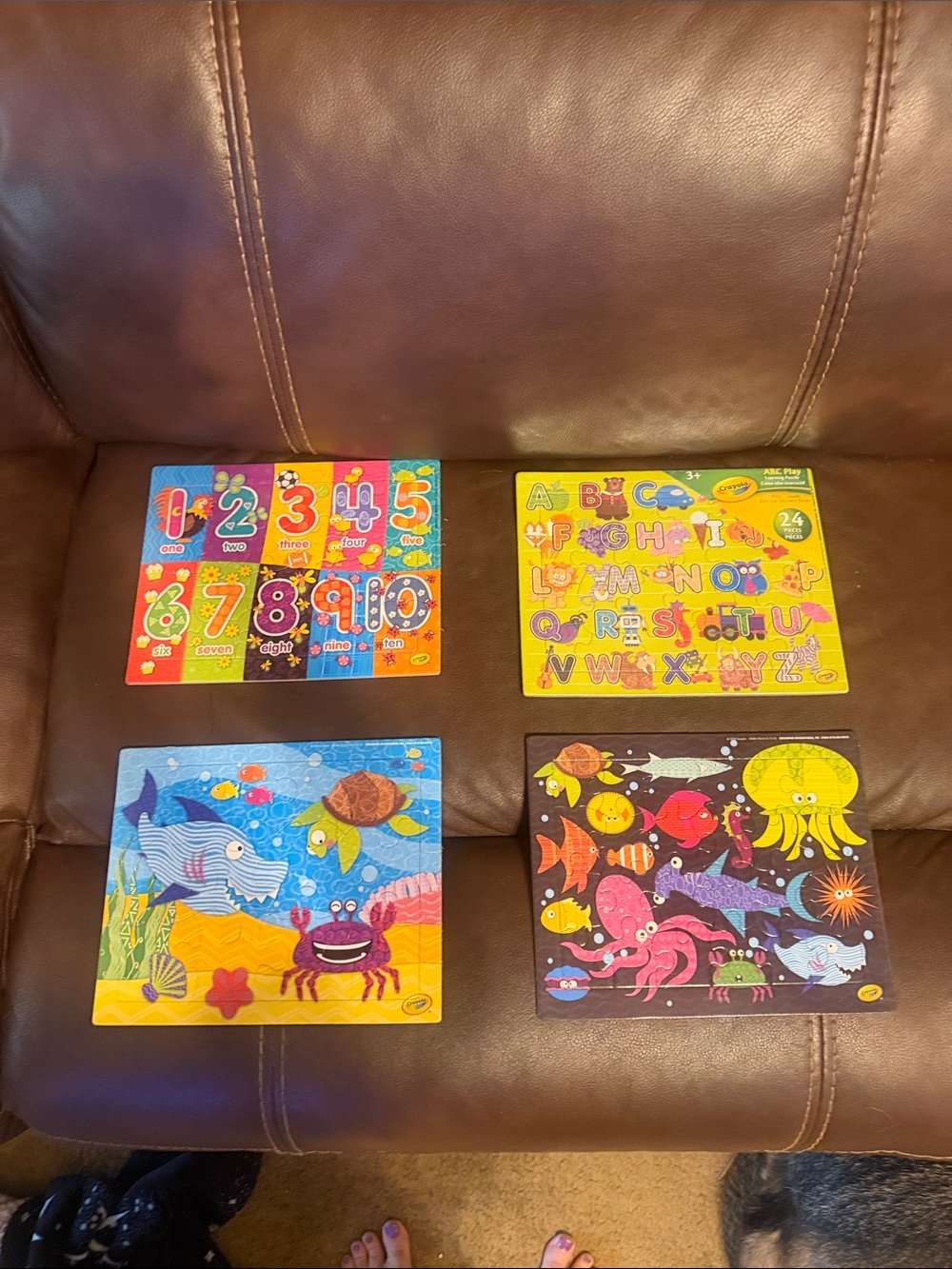 Kids Colorful Educational Puzzle Set - Numbers, Letters, Ocean Themes
